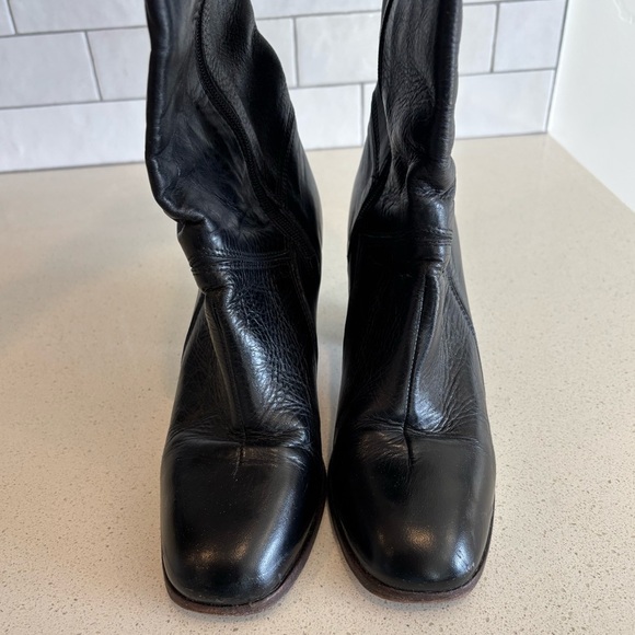 Vtg 60s 70s Gogo Boots Black Leather MOD MARINA 895 RR 42 AS425 Sz 8 Womens EUC - Picture 6 of 9